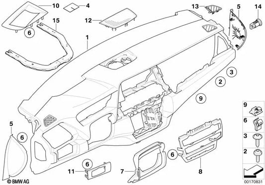 Blenda da janela lateral direita Padrão para BMW X5 E70, E70N X6 E71 (OEM 51456982430). BMW original