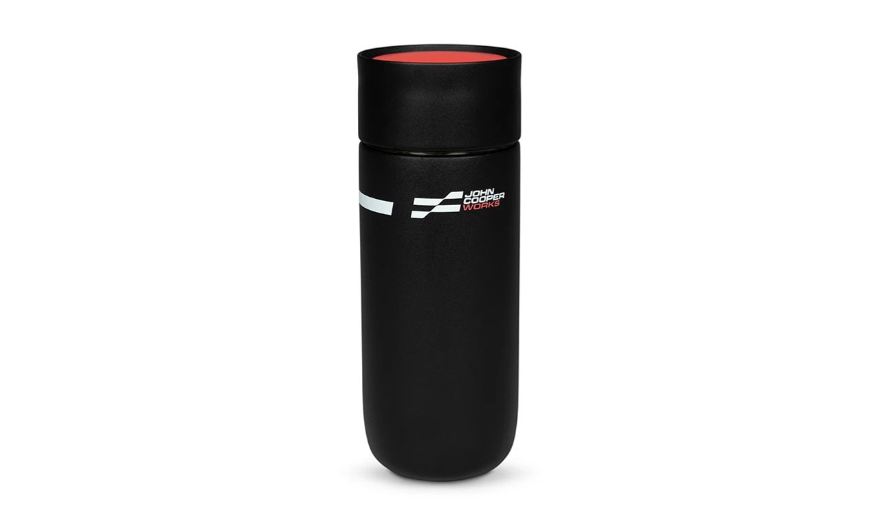 Caneca de viagem com logotipo JCW OEM 80285B54F36 para MINI. MINI originais.