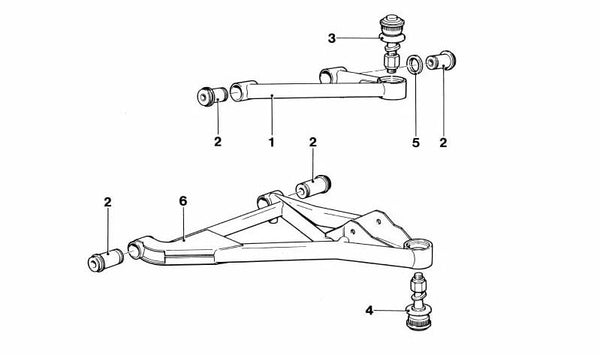Brazo de suspensión izquierdo OEM 31122160361 para BMW E36, Z3. Original BMW.