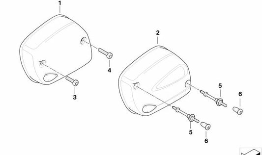 Crook direito em fibra de carbono OEM 11127680434 para BMW Motorrad S1000RR (K46), S1000RR (K67), S1000R (K47), S1000XR (K49). Peça original da BMW Motorrad.