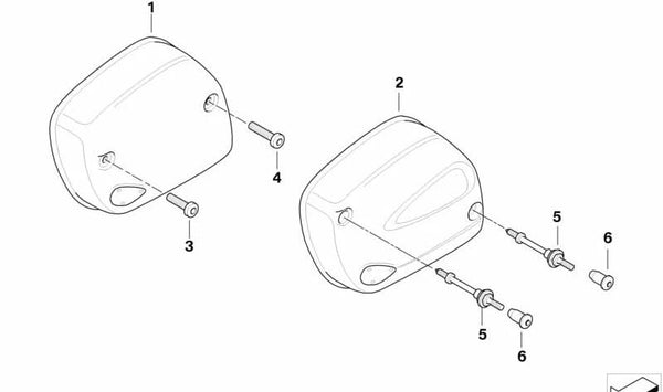 Cubierta derecha de culata en fibra de carbono OEM 11127680434 para BMW Motorrad S1000RR (K46), S1000RR (K67), S1000R (K47), S1000XR (K49). Pieza original BMW Motorrad.