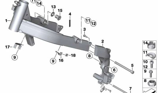 OEM 46517706737 Support Support for BMW Motorrad G 650 X (Models: 0141, 0164, 0165, 0167). Original BMW Motorrad.