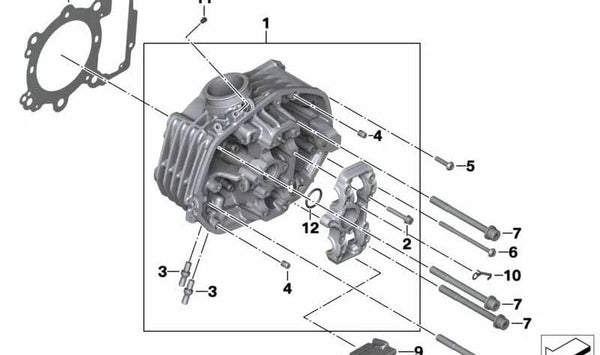 Junta de culata izquierda 3 capas OEM 11128382757 para BMW Motorrad R 1200 GS, GS Adventure, RT, R, RS (modelos RK50, RK51, RK52, RK53, RK54). Original BMW Motorrad.