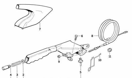 Guia do freio OEM 34411117897 para BMW E30, E28, E34, E24, E23, E32, Z1. BMW original.