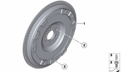 Volante motor OEM 11227561765 para MINI R55, R56, R57, R58, R59, R60, R61. Compatible con versiones One y Cooper con motor N12 y N16. Original MINI.