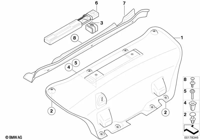 Tailgate trim for BMW E82, E88 (OEM 51497173561). Original BMW