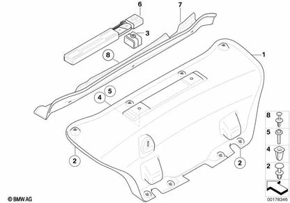 Tailgate trim for BMW E82, E88 (OEM 51497173561). Original BMW