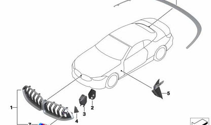 Cubierta lateral izquierda OEM 51748469695 para BMW F91, F92, F93. Original BMW.