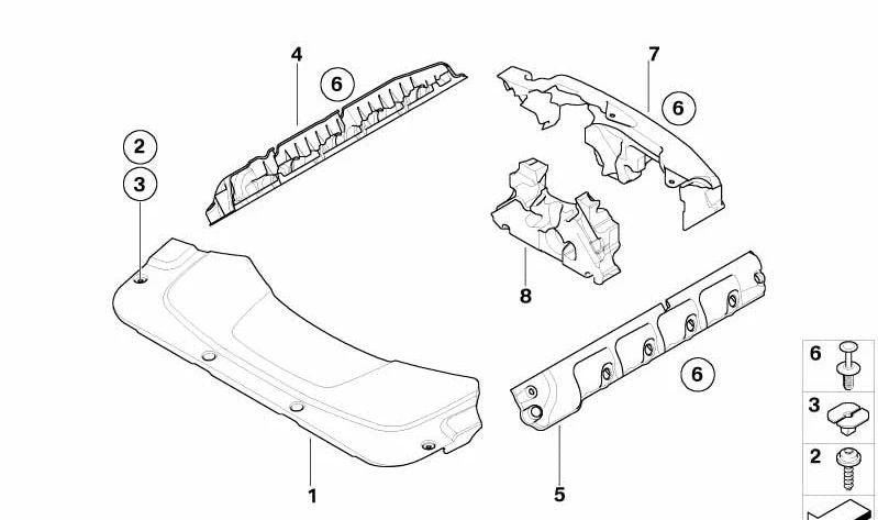 Cubierta trasera superior para BMW Serie 7 E65 (OEM 11147793426). Original BMW.