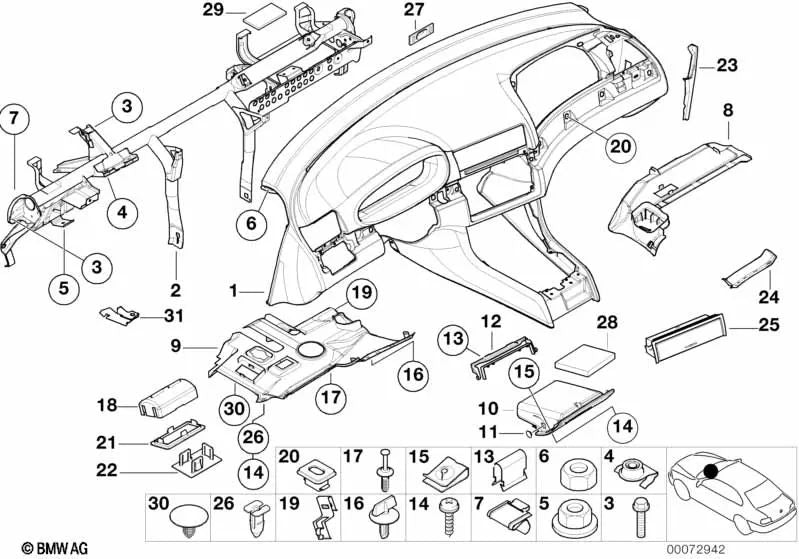 Closure for BMW E30, E46, E91, I12, I15, E83 (OEM 51471923983) Original BMW