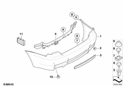 Guía central trasera para BMW Serie 3 E93, E93N (OEM 51127161457). Original BMW