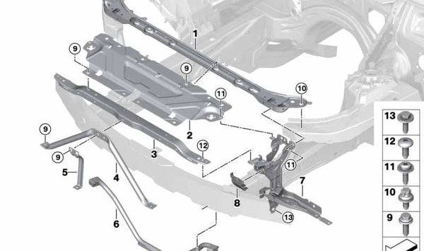 Soporte en V OEM 51647422292 para BMW G20, G21, G28. Original BMW.