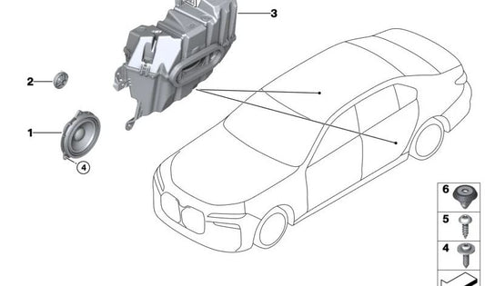 Altoparlante per tombe composite per BMW G70 (OEM 65135A2Fe53). BMW originale