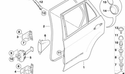 Junta de puerta trasera para BMW E70 (OEM 51767220382). Original BMW
