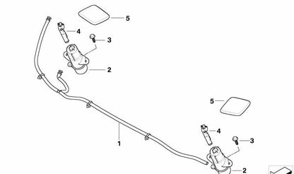 Tubo de lavado de faros OEM 61677892579 para BMW E82, E88. Original BMW.