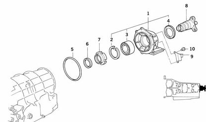 Rodamiento OEM 24131219345 para BMW E36, E46, E34, E39, E32, E38, E85. Compatible con modelos con cambio automático. Pieza original BMW.