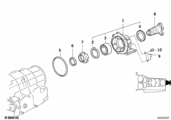 Soporte de fijación para BMW Serie 5 E34 (OEM 24111219209). Original BMW