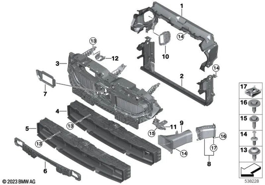 Luftführung mit oberer Ventilregelung für BMW G60, G61, G68 (OEM 51745A1D079). Original BMW.