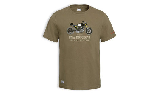 Camiseta R12 nineT oliva talla 2XL OEM 76615B3E399 para BMW Motorrad. Original BMW Motorrad.