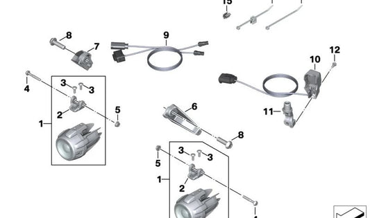 Soporte de faro adicional izquierdo OEM 63178392999 para BMW Motorrad R1250GS, R1250GS Adventure. Original BMW Motorrad.