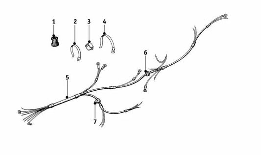 Abrazadera de cable OEM 61130034471 para BMW E30, E32, E34, E36, E38, E39, E46, E83, E85, E87, F10, F20, F30, F32, G30, X1, X3, X5, X6 y otros modelos compatibles. Original BMW.