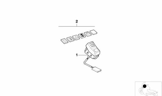 Símbolo de faro antiniebla OEM 61312306128 para motos BMW R850RT, R1150RT, R1150RS. Original BMW Motorrad.