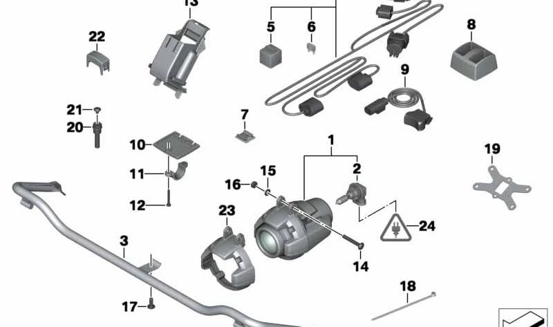Interruptor da casa OM Parte 63127695812 para BMW R 1200 GS Adventure K25 (2005-2007) Motocicletas. BMW Motorrad original.