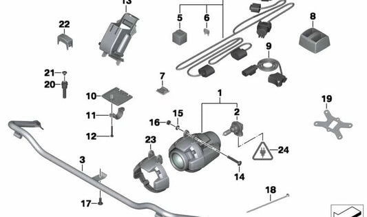 Faro delantero OEM 63127695817 para motos BMW R1200GS Adventure K25 (2005-2007). Original BMW Motorrad.
