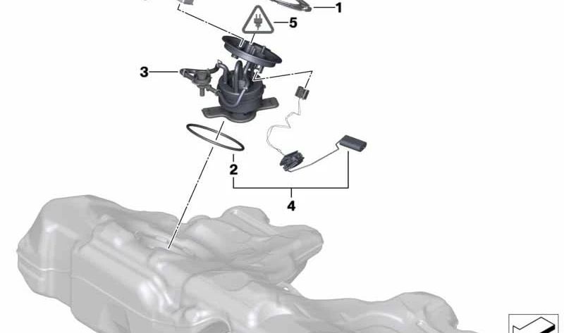 Sensor de nivel de combustible OEM 16117297340 para BMW F07, F10, F11, F18, F06, F12, F13. Original BMW.