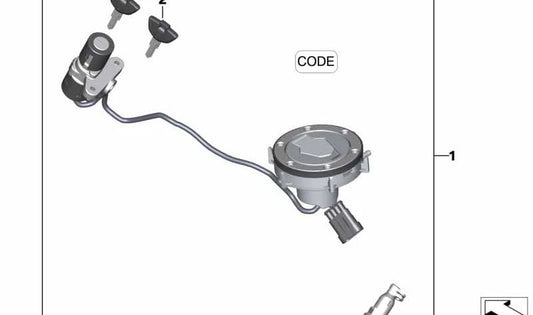 Cierre uniforme mecánico OEM 51258567000 para BMW Motorrad G 310 R (K03). Original BMW Motorrad.