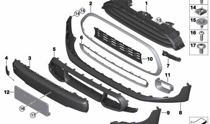 Guía de aire de freno izquierdo OEM 51117337809 para MINI F55, F56, F57. Original MINI.