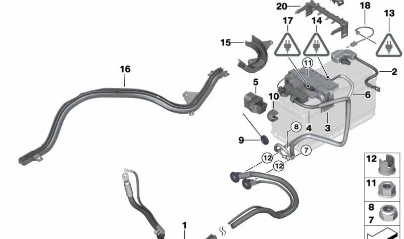Conector eléctrico universal 1 pin OEM 61136925176 para BMW E81, E82, E87, E87N, E88, E90, E90N, E91, E91N, E92, E92N, E93, E93N, E84. Original BMW.