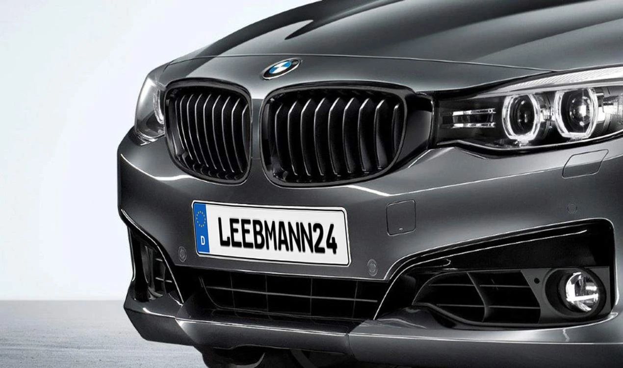 Grill frontal esquerda M Performance B Black Brillo OEM 51712410147 Para BMW 3 F34 GT Series, F34 GT LCI. BMW original.