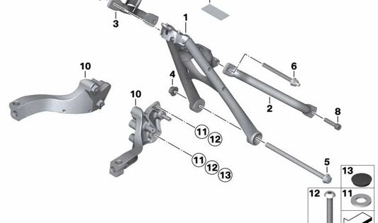 OEM 46637706059 deixou o apoio da Carenado para o BMW Motorrad HP2 Enduro, HP2 Megamoto, HP2 Sport. BMW Motorrad original.