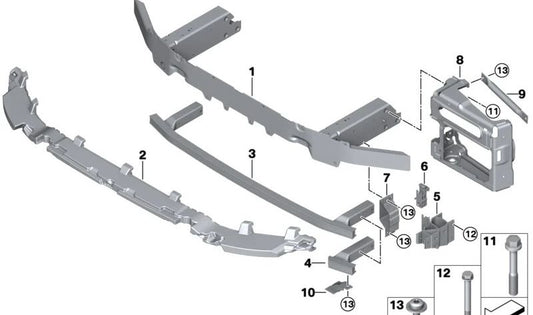 Adaptador delantero izquierdo OEM 51117399965 para BMW X3 (G01, G01N, G08, G08F, G08N) y X4 (G02, G02N). Pieza original BMW.