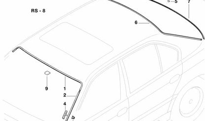 Cubierta superior cromada OEM 51318125886 para BMW Serie 7 E38. Recambio original BMW.