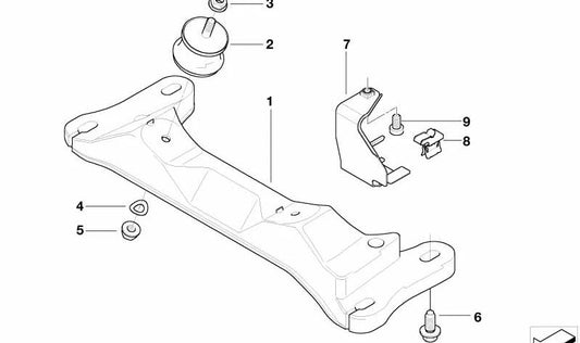 Transmission carrier for BMW 3 Series E46, Z4 E85 (OEM 22316768555). Original BMW