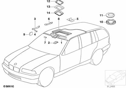 Asidero trasero izquierdo para BMW Serie 3 E36 (OEM 51168203985). Original BMW.