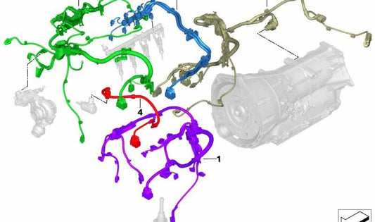 Cableado del motor para módulo de encendido OEM 12518654410 para BMW G05, G06 y G07. Original BMW.