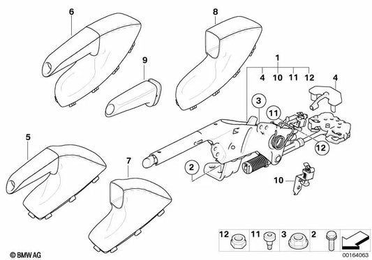 Handbremshebel für BMW X3 E83, E83N (OEM 34403452733). Original BMW
