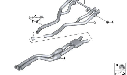 Soporte de goma escape OEM 18307583940 para BMW F87, G87, F80, G80, G81, F82, F83, G82, G83, E70, F15, F85, E71, E72, F16, F86. Original BMW.
