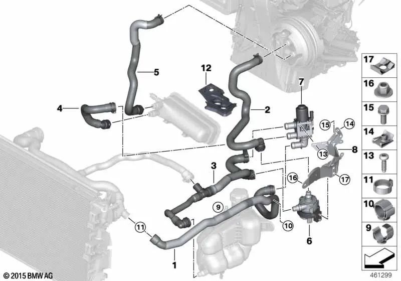 Input -Kältemittelrohr für BMW 2 F45 -Serie, F45N, X1 F48N, F49, F49N, X2 F39 (OEM 64219367387). Original BMW