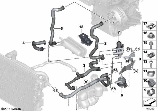 Input -Kältemittelrohr für BMW 2 F45 -Serie, F45N, X1 F48N, F49, F49N, X2 F39 (OEM 64219367387). Original BMW