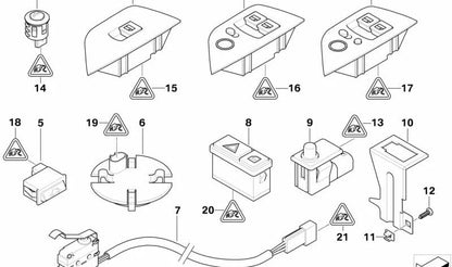 Interruptor Deportivo para BMW Z4 E85 (OEM 61316915010). Original BMW