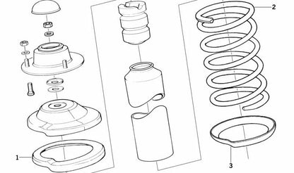 Muelle helicoidal OEM 31331115479 para BMW E21 {316i, 318, 318i, 320} (modelos fabricados entre 1975 y 1983). Original BMW.
