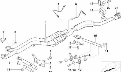Soporte de escape OEM 18307500077 para BMW E36 y Z3. Original BMW.