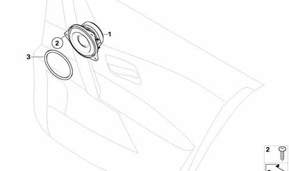 Altavoz coaxial OEM 65137838916 para puerta delantera en BMW Serie 3 E90, E90 LCI (316d, 318d… y más). Original BMW.