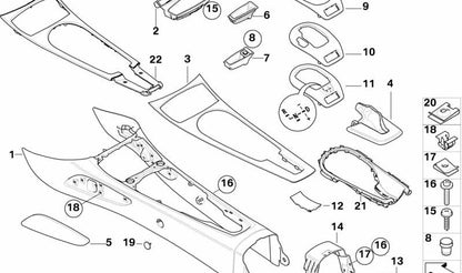 Gear Shift Knob Trim for BMW Z4 E85 (OEM 51167026236). Original BMW