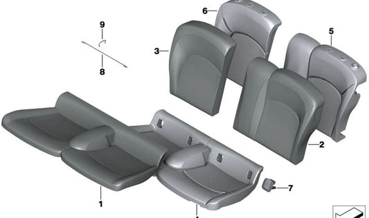 Tapa embellecedora ISOFIX derecha OEM 52209460564 para MINI F55 (todos los modelos compatibles). Pieza original MINI.