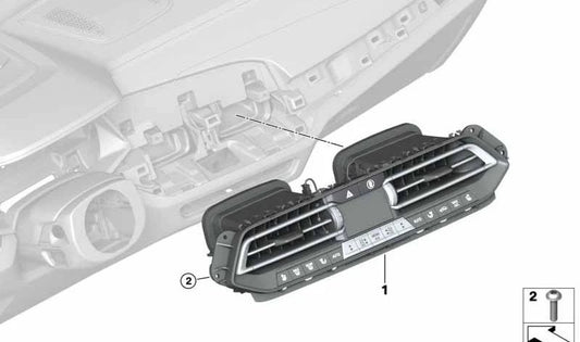 Panel de control clima automático OEM 64115A1D411 para BMW X5 (F95, G05), X6 (F96, G06) y X7 (G07). Pieza original BMW.